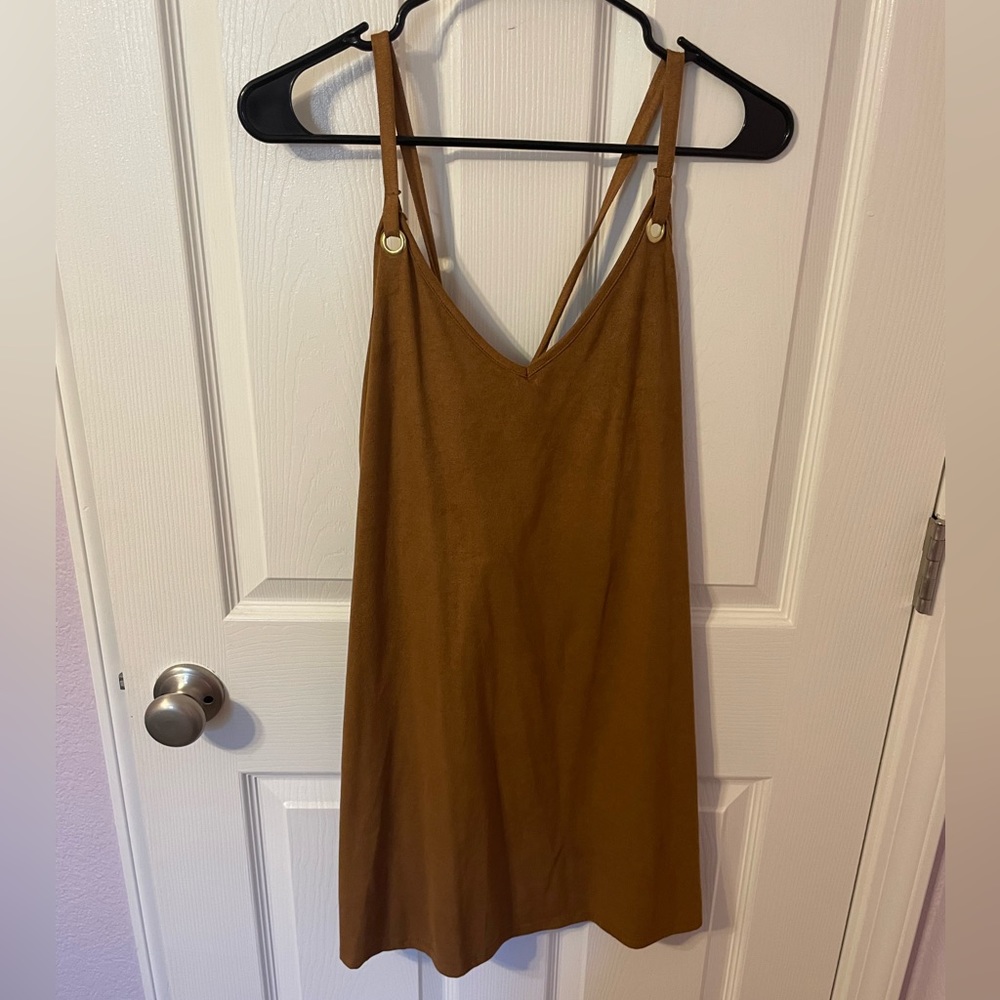 Brown Suede Mini Dress